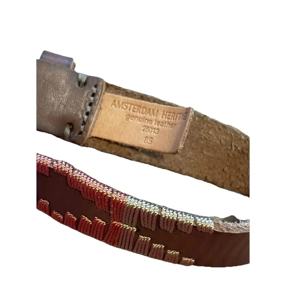 Amsterdam Heritage Belt Womens 85 S  Genuine Leather Woven Boho H76‎